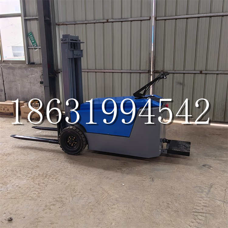 四会市全电动叉车插腿式堆高车液压装卸车1.5吨升高小型站驾式铲车